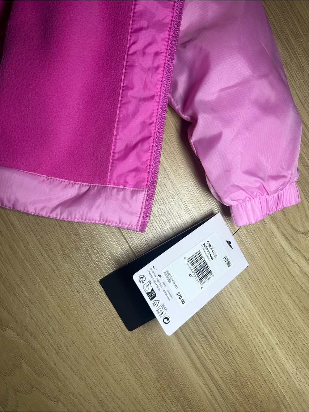 Nike Pink Hooded Girls' Windbreaker Jacket - Picture 6 of 6